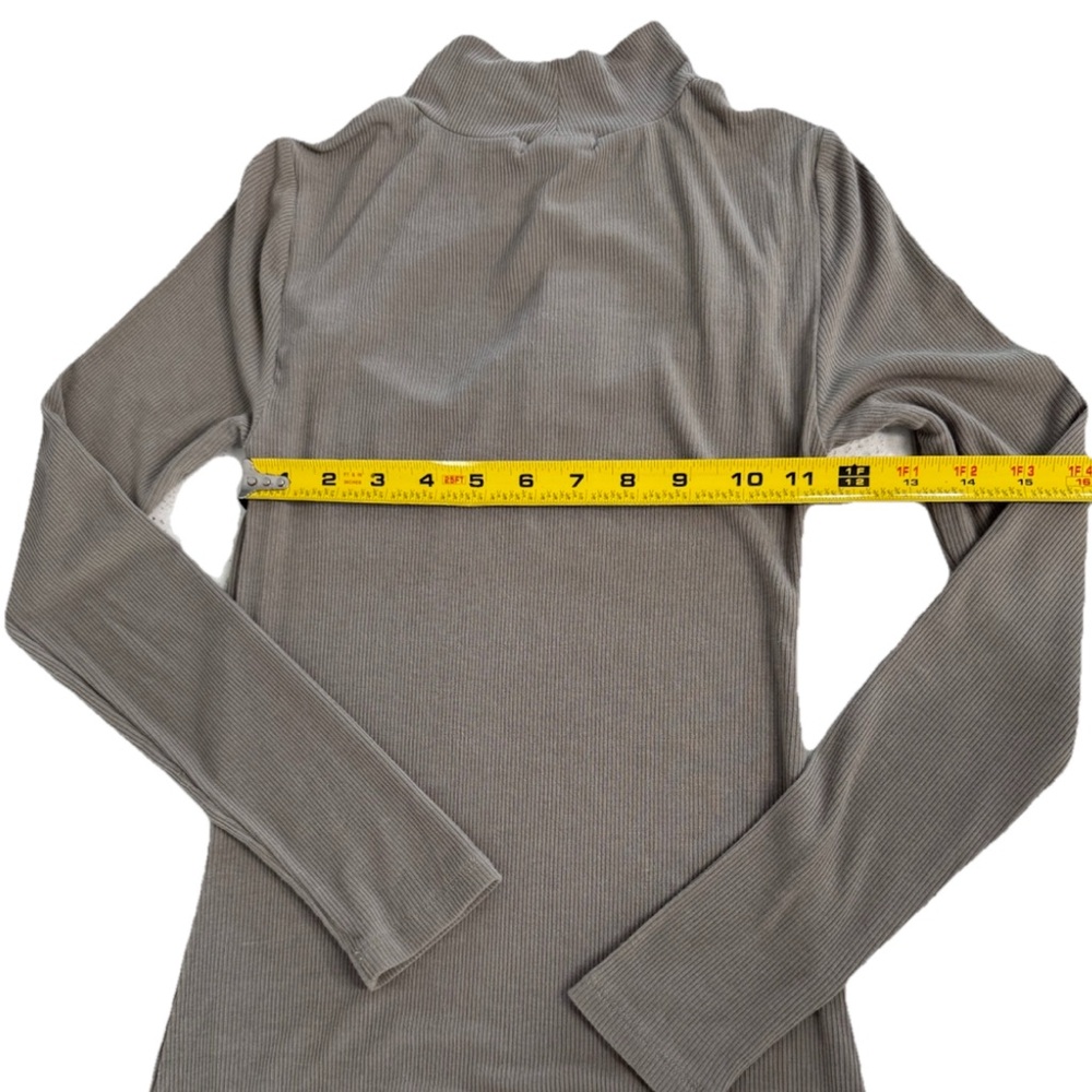 Z SUPPLY Pandora Rib Cut Out Mini Dress Oatmeal XS Long Sleeve Bodycon Knit NWT - Picture 6 of 7